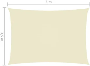vidaXL Żagiel ogrodowy, tkanina Oxford, prostokątny, 3,5x5 m, kremowy vidaXL - Parasole ogrodowe - miniaturka - grafika 7