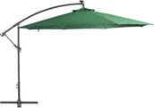 Parasole ogrodowe - vidaXL Parasol wiszący z LED i metalową rurą, 350 cm, zielony - miniaturka - grafika 1