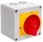 Inne akcesoria elektryczne - Lovato electric Sp. z o.o. Łącznik krzywkowy 0-1 3P 16A do wbudowania z pokrętłem żółto/czerwonym blokowany kłódką GX1610P25 - miniaturka - grafika 1