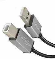 Kable USB - KabelDirekt przewód USB B 2.0 5m (USB A do USB B do zastosowania jako przewód drukarki, skanera, faksu; czarny/gwiezdna szarość) PRO Series 4260414845116 - miniaturka - grafika 1