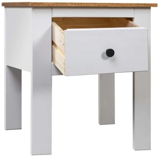 vidaXL Szafka nocna, biała, 46 x 40 x 57 cm, sosna, seria Panama - Szafki nocne - miniaturka - grafika 2