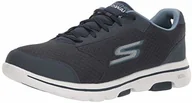 Buty sportowe męskie - Skechers męskie buty Go Walk 5 Qualify Trainers, niebieskie (Navy Textile/Synthetic/Trim Nvy), 11 UK (45,5 EU) - miniaturka - grafika 1
