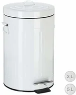 Koszyki łazienkowe - Relaxdays kosz na śmieci z pedałem w stylu vintage, kosz na odpady do kuchni lub łazienki, metalowy kosz na śmieci z funkcją pedałowania, kosz na śmieci, biały, 12 l - miniaturka - grafika 1