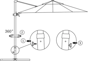 vidaXL Parasol wiszący z aluminiowym słupkiem, 250x250 cm, antracytowy - Parasole ogrodowe - miniaturka - grafika 8