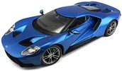 Kolekcjonerskie modele pojazdów - Maisto Ford GT '17: Model samochodu ze sprężynami, skala 1: 18, drzwi i poruszać się maski silnika, gotowe do modelu, skrętne, 24 cm, niebieski (531384) - miniaturka - grafika 1
