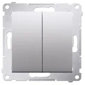 Wyłączniki światła i elektryczne - Kontakt Kontakt_Simon Przycisk podwójny zwierny bez piktogramu (moduł) 10AX. 250V. szybkozłącza srebrny mat DP2.01/43 - miniaturka - grafika 1