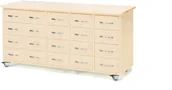 Meble do szkół i przedszkoli - AJ Produkty Komoda z szufladami, uchwyt łukowy, 20 szuflad, brzoza - miniaturka - grafika 1
