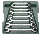 Zestawy narzędziowe - Sata Zestaw 8 kluczy płasko - oczkowych z grzechotką Gearwrench - miniaturka - grafika 1