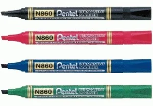 Pentel Marker ścięty N860 czarny 12szt) - Zakreślacze - miniaturka - grafika 2