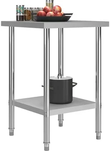 VidaXL Kuchenny stół roboczy, 60x60x85 cm, stal nierdzewna 51184 VidaXL - Stoły gastronomiczne - miniaturka - grafika 2