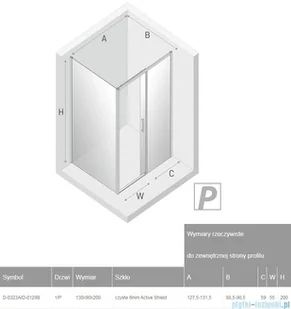 Kabina prysznicowa 130x90 D-0323A/D-0129B Prime Black D-0323A/D-0129B - Kabiny prysznicowe - miniaturka - grafika 3