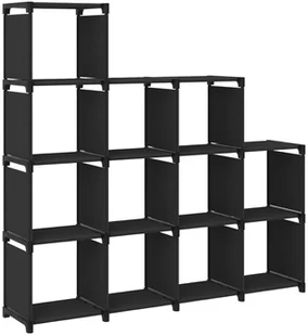 vidaXL Regał z 12 przegrodami, czarny, 103x30x141 cm, tkanina - Regały - miniaturka - grafika 3