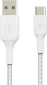 Kable komputerowe i do monitorów - Belkin Kabel USB Kabel Braided USB-C USB-A 15cm biały-CAB002bt0MWH CAB002bt0MWH - miniaturka - grafika 1