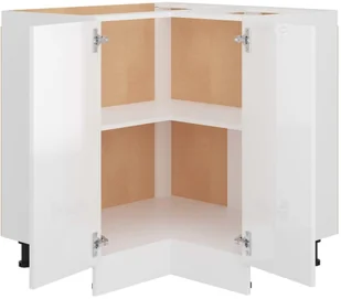 vidaXL Szafka narożna, wysoki połysk, biała, 75,5x75,5x80,5 cm, płyta - Szafki kuchenne - miniaturka - grafika 6