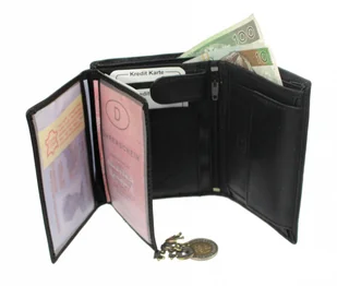 BAG Street Portfel Męski Skórzany Skóra Naturalna Duży Pionowy Bez Zapięcia Zapinka Wewnątrz Dwa Skrzydełka Pionowy Suwak 991 C - Portfele - miniaturka - grafika 3