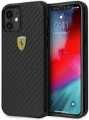 Etui i futerały do telefonów - Ferrari FERCAHCP12SBK iPhone 12 mini 5,4" czarny/black hardcase On Track Real Carbon hurtel-65639-0 - miniaturka - grafika 1