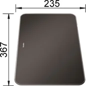 Akcesoria do armatury i ceramiki - BLANCO Deska szklana czarna do ZENAR XL 6S Compact 367 x 235 mm 233677 - miniaturka - grafika 1