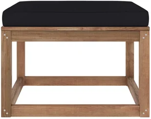 VidaXL Lumarko Podnóżek ogrodowy z czarną poduszką 3067267 VidaXL - Pufy i podnóżki - miniaturka - grafika 2