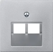 Wyłączniki światła i elektryczne - Merten Płytka centralna 298060 UAE-zastosowanie, 2-krotnie, aluminium, system M 1325251 - miniaturka - grafika 1