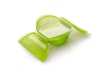 Akcesoria i części do mikrofalówek - Lekue Lékué 1 litr Ogya bardzo duży garnek do kuchenki mikrofalowej z tacą, zielony 3409600V09U004 - miniaturka - grafika 1