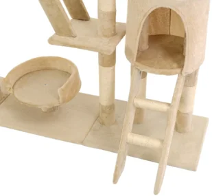 VidaXL Drapak dla kota z sizalowymi słupkami, 230-250 cm, beżowy 170619         VidaXL - Drapaki dla kotów - miniaturka - grafika 7