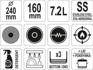 Yato GARNEK ŚREDNI Z POKRYWKĄ ZE STALI NIERDZEWNEJ 24x16 CM / YG-00023 / YATO 10010109 - Garnki - miniaturka - grafika 6