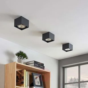 Lampenwelt com Spot sufitowy LED Mabel, kanciasty, ciemnoszary - Lampy sufitowe - miniaturka - grafika 4