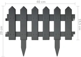 vidaxl Obrzeża trawnikowe, 25 szt., antracytowe, 10 m, PP! 314683 - Ogrodzenia - miniaturka - grafika 6