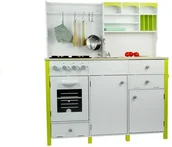 Zabawki AGD - Import LEANToys Drewniana Kuchnia Dla Dzieci Zielono Biała 2634 - miniaturka - grafika 1