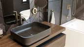 Umywalki - AD AD Umywalka nablatowa GALERAS 51x39,5x14 cm czarny granit KUN-005CZ KUN-005CZ - miniaturka - grafika 1