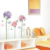 Naklejki na ścianę - Ambiance-Live tatuaż ścienny róża kwiat tatuaże na ścianę AMB-0019_Multicolore - miniaturka - grafika 1