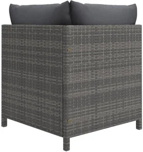 vidaXL 5-cz zestaw wypoczynkowy do ogrodu poduszki szary rattan PE 313503 - Meble ogrodowe - miniaturka - grafika 6