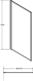 Besco Enzo 1-skrzydłowy 70x140 PEB-1S - Parawany nawannowe - miniaturka - grafika 3