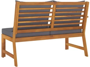 vidaXL Ławka ogrodowa, 114,5 cm, ciemnoszare poduszki, drewno akacjowe 311837 - Ławki ogrodowe - miniaturka - grafika 4