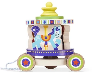 Melissa &amp; Doug Melissa &amp Doug MELISSA Drewniana karuzela do ciągnięcia w pud.13616 - Karuzele dla niemowląt - miniaturka - grafika 2