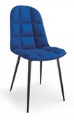 Krzesła - Halmar Krzesło pikowane tapicerowane granatowe velvet K417 na czarnych nogach - miniaturka - grafika 1