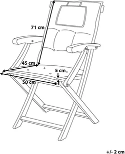 Beliani Zestaw 6 poduszek na krzesła ogrodowe kremowy TOSCANA - Fotele i krzesła ogrodowe - miniaturka - grafika 4