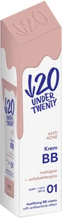 Under Twenty ANTI ACNE Matujący krem BB o działaniu antybakteryjnym SPF 10 01 Light Beige 75ml - Kremy BB - miniaturka - grafika 2