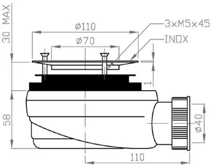Schedpol Schedline Syfon brodzikowy niski Schedline 90 mm bez pokrywy SDB90PS - Syfony Schedpol Schedline Syfon brodzikowy niski Schedline 90 mm bez pokrywy SDB90PS - Syfony - miniaturka - grafika 2