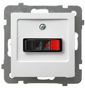 Gniazdka elektryczne - LEDart głośnikowe pojedyncze Ospel As białe - miniaturka - grafika 1