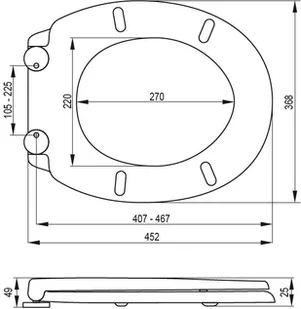 FALA UNIWERSALNA DESKA WC SUPER SLIM Z DUROPLASTU WOLNOOPADAJĄCA Z WYPINANNIEM JEDNYM PRZYCISKIEM 75469 ZYSKAJ RABAT 30 ZŁ 75469 - Deski sedesowe - miniaturka - grafika 7