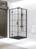 Kabiny prysznicowe - New Trendy New Renoma Black 90x90 prawa D-0274A - miniaturka - grafika 1