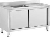 Meble gastronomiczne - Royal Catering Szafka ze zlewem 1 komora stal nierdzewna 500 x 400 x 240 mm RC-IKS05 - miniaturka - grafika 1