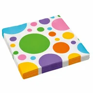 Dekoracje i nakrycia stołu na imprezę - Amscan Serwetki kropki tęcza 33x33cm 20 szt. 9900144 - miniaturka - grafika 1