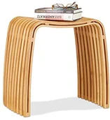 Taborety i hokery - Relaxdays garderoby taboret stołek z bambusa, eleganckie wykończenie drewna w skandynawskiej stylistyce, taboret do siedzenia do garderoby, naturalny - miniaturka - grafika 1