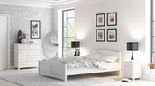 Łóżka - Magnat Meble Łóżko drewniane Mela 180x200 białe - miniaturka - grafika 1