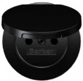 Klawisze i ramki - Berker R1/R3 czarny Płytka do gniazda z uziemieniem z pokrywą z przesłonami B_3965832045 - miniaturka - grafika 1