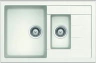 Zlewozmywaki - Schock Manhattan D-150S Zlewozmywak granitowy 1,5-komorowy 78x50 cm wpuszczany z ociekaczem Cristalite biały alpina MAN-D150SALP - miniaturka - grafika 1