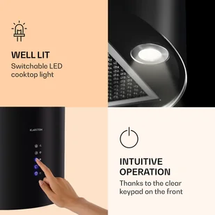 Klarstein Barella 35 Czarny TK15CH-Barella-SS - Okapy kuchenne - miniaturka - grafika 3