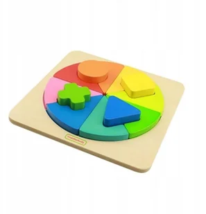 Masterkidz Kolorowa Drewniana Układanka Geometryczna Puzzle Masterkidz MK00569 - Zabawki interaktywne dla dzieci - miniaturka - grafika 3
